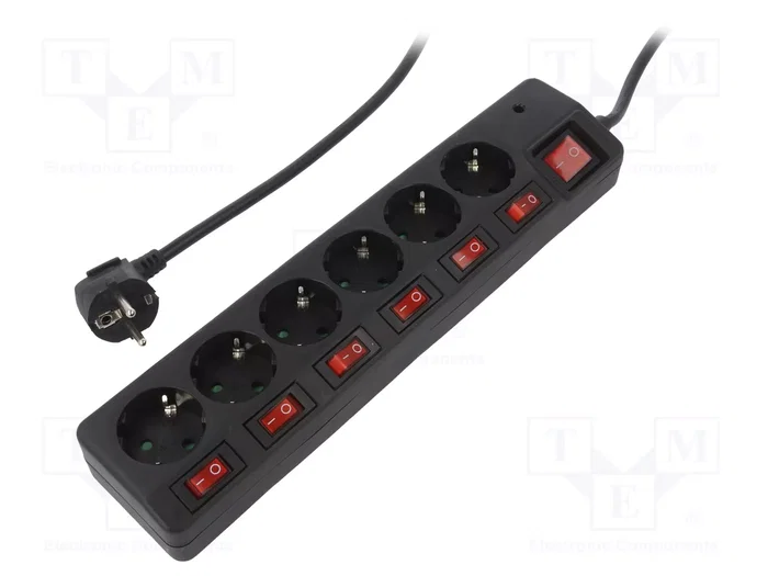 LogiLink LPS233 Regleta de 6 tomas con interruptores, 1,5 m, Negro LogiLink LPS233 Regleta de 6 tomas con interruptores, 1,5 m, Negro