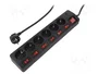 LogiLink LPS233 Regleta de 6 tomas con interruptores, 1,5 m, Negro