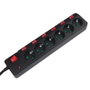 LogiLink Regleta de 6 tomas LPS233 con cable de 1,5 m, negro
