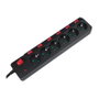LogiLink LPS233 Regleta de 6 tomas con interruptores, 1,5 m, Negro