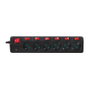 LogiLink LPS233 Regleta de 6 tomas con interruptores, 1,5 m, Negro