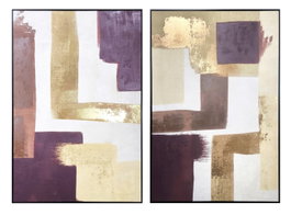 DKD Home Decor Set de 2 Cuadros de Lienzo Abstracto 104x143,5 cm