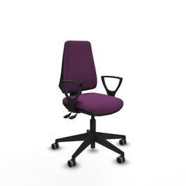 PIQUERAS Y CRESPO Silla de oficina Elche, Mecanismo Asincro, Similpiel Morado