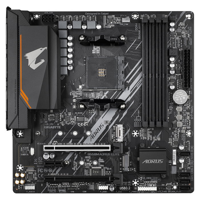 Gigabyte B550M AORUS Elite Placa Base AM4 mATX, Socket AMD, 4x DDR4, 4x SATA, USB 3.2, GAB55MAEL-00-G