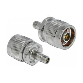 DeLOCK 89905 Adaptador N Macho a RP-SMA Hembra Gris