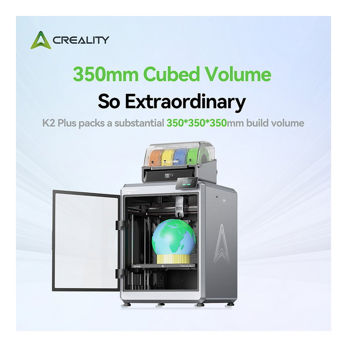 Creality K2 PLUS Combo Impresora 3D FDM con Sistema CFS de 4 Filamentos, 350*350*350 mm, WiFi, Ethernet, 600 mm/s, 4.3" Pantalla Táctil
