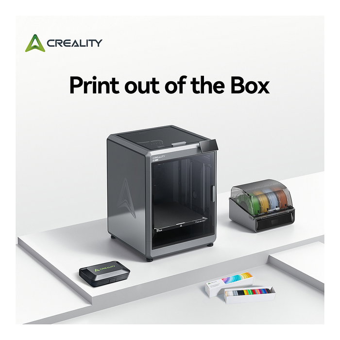 Creality K2 PLUS Combo Impresora 3D FDM con Sistema CFS de 4 Filamentos, 350*350*350 mm, WiFi, Ethernet, 600 mm/s, 4.3" Pantalla Táctil