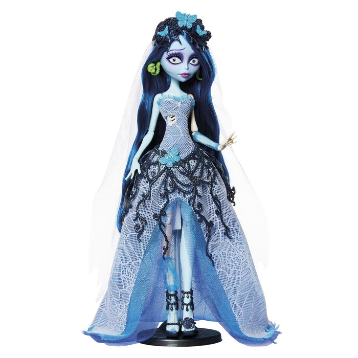 Monster High Jdr67 Muñeca Skullector Novia Cadáver Emily con vestido gótico y velo de mariposas Monster High Jdr67 Muñeca Skullector Novia Cadáver Emily con vestido gótico y velo de mariposas