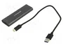 QOLTEC Carcasa de disco M.2 USB 3.1 Gen 1 en aluminio, negro