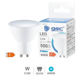 Bombilla LED dicroica 5,5W GU10 6000K