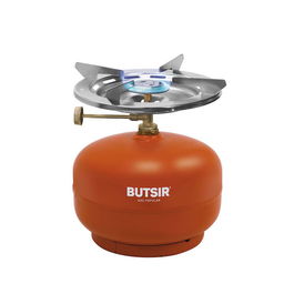 Butsir Fogón Camping a Gas Butano Alta Potencia 400-2400W Ø23x7cm - Asa, Regulable, Consumo Máx. 188g/h
