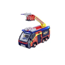 Simba Camión de Bomberos Júpiter Sam el Bombero SIM4006592092092 con 2 Figuras, Sonidos, Luces y Accesorios, Incluye 3 Pilas