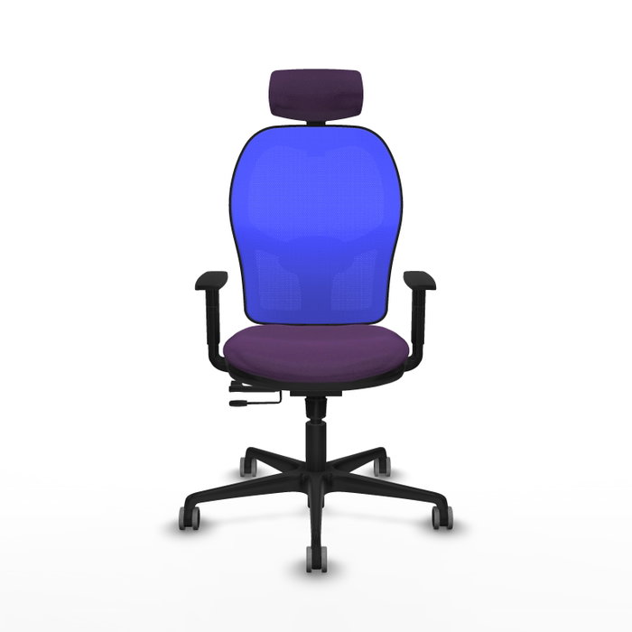 PIQUERAS Y CRESPO Silla de oficina Jorquera con mecanismo Sincro/Traslack, Morado y Azul