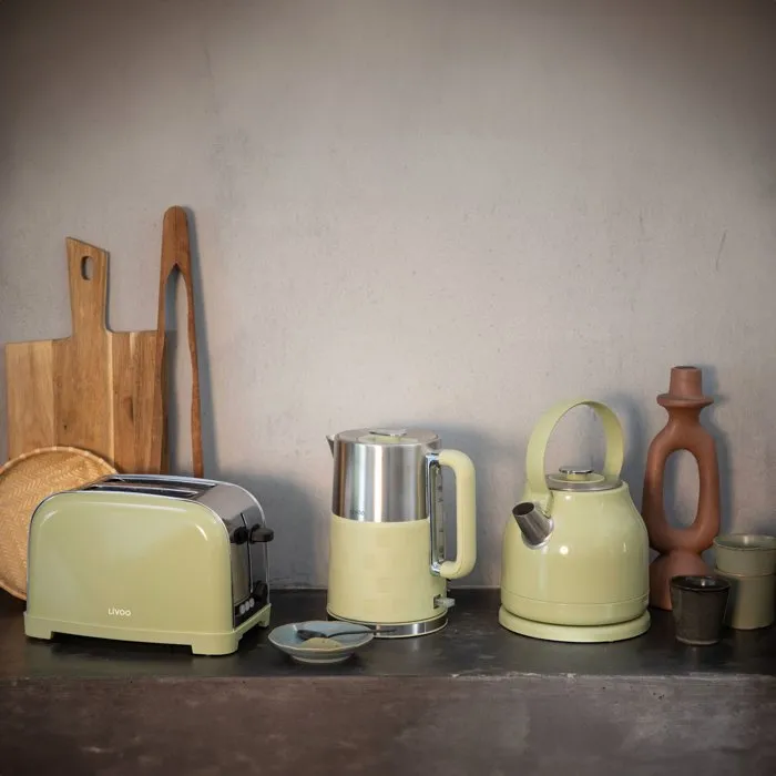 Livoo Hervidor Eléctrico Retro DOD202M, 1.5 L, 2200 W, Base Giratoria 360°, Acero Inoxidable, Color Matcha Livoo Hervidor Eléctrico Retro DOD202M, 1.5 L, 2200 W, Base Giratoria 360°, Acero Inoxidable, Color Matcha