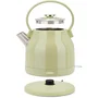 Livoo Hervidor Eléctrico Retro DOD202M, 1.5 L, 2200 W, Base Giratoria 360°, Acero Inoxidable, Color Matcha