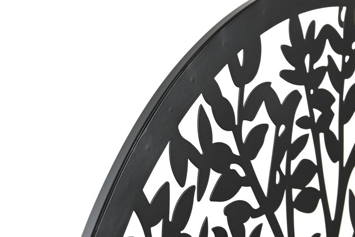 DKD Home Decor Decoración de Pared Metal Árbol Gato Negro 60x60 cm