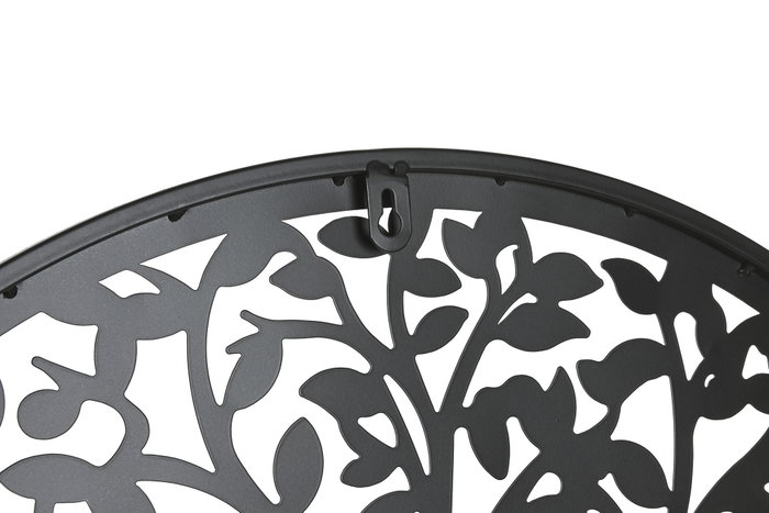 DKD Home Decor Decoración de Pared Metal Árbol Gato Negro 60x60 cm