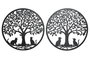 DKD Home Decor Decoración de Pared Metal Árbol Gato Negro 60x60 cm