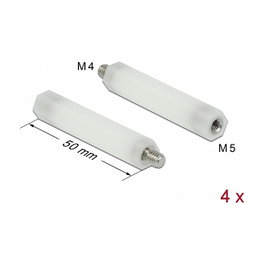 DeLOCK Separador M5 x M4 Hexagonal 50 mm Natural 4 Piezas