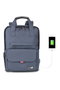 Zoozie Bags 2218 Bolsa para Portátil Resistente al Agua con Puerto USB, 22-25 L, Tejido Impermeable, Azul Oscuro