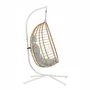 PALAVA Silla colgante tipo huevo - Estructura de acero - Tejido de ratán sintético - P95 x A98 x H200 cm