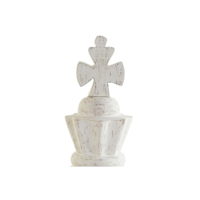 DKD Home Decor Figura de Mango con Diseño de Ajedrez Tallado, Pack de 2