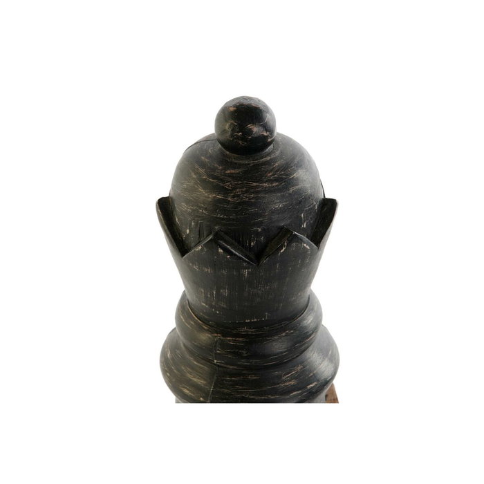 DKD Home Decor Figura de Mango con Diseño de Ajedrez Tallado, Pack de 2