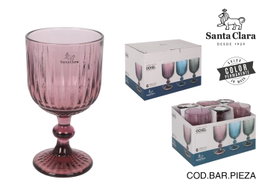 Santa Clara Copa 'Odiel' Morado, 350 cc, Para Vino o Agua, 16.5 cm de Alto, Producto de Vidrio (36 Unidades)