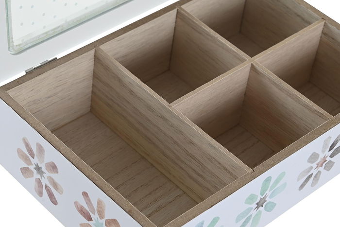 DKD Home Decor Caja para Infusiones Casablanca 2022 Urban 15 x 7 x 23 cm MDF y Cristal
