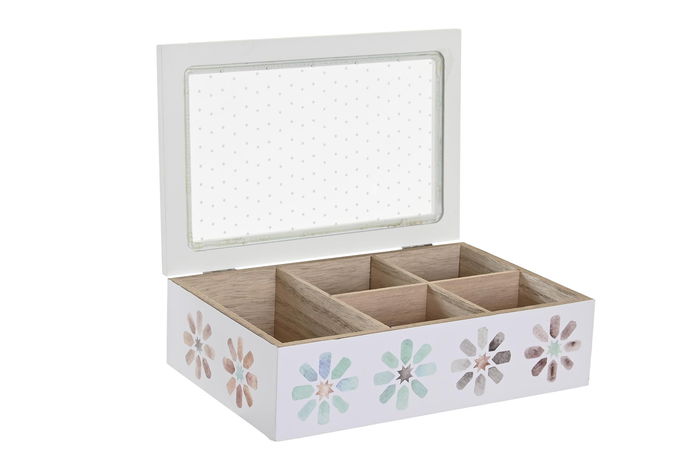 DKD Home Decor Caja para Infusiones Casablanca 2022 Urban 15 x 7 x 23 cm MDF y Cristal