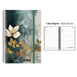Agenda Anual (2026) Senfort Decorada Espiral Tapa Pp Con Goma 135X210 D/P Autumn Roman