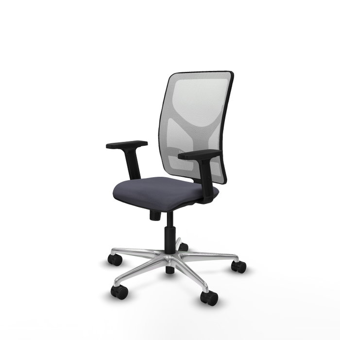 PIQUERAS Y CRESPO Silla de oficina Motilla con mecanismo Sincro, Gris oscuro y Blanco