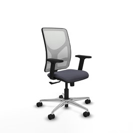 PIQUERAS Y CRESPO Silla de oficina Motilla con mecanismo Sincro, Gris oscuro y Blanco
