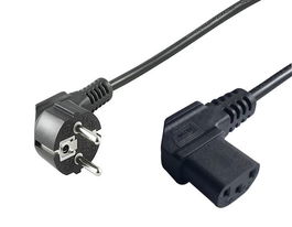 MicroConnect Cable de Alimentación Schuko Acodado - C13 Acodado, 3m para Monitor, PC, Proyector