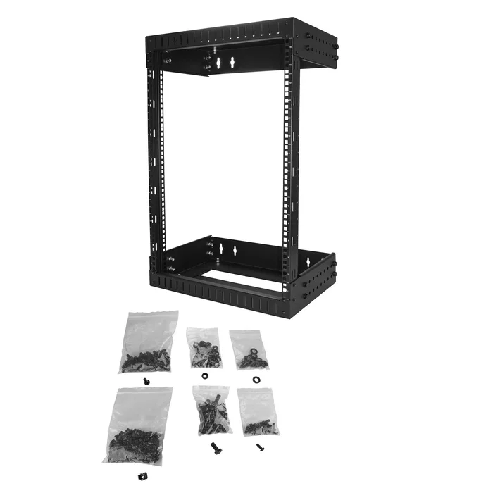 Startech Armario rack de marco abierto 15U con profundidad ajustable de 12 a 20 pulgadas