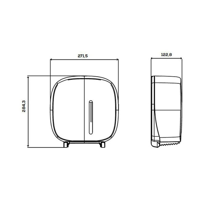 Jofel AE300 Portarrollos Timeless ABS Reciclado Negro 30 x 13,5 x 28,5 cm