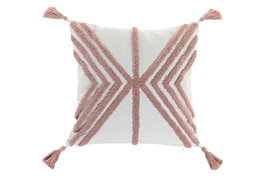 DKD Home Decor Cojín de Poliéster Blanco con Aplicaciones 45x45 cm (Pack de 2)