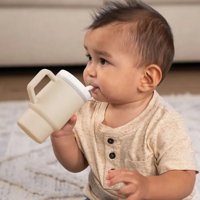 Infantino Taza de silicona para bebé, 255 ml, color arena, INF0773554080322