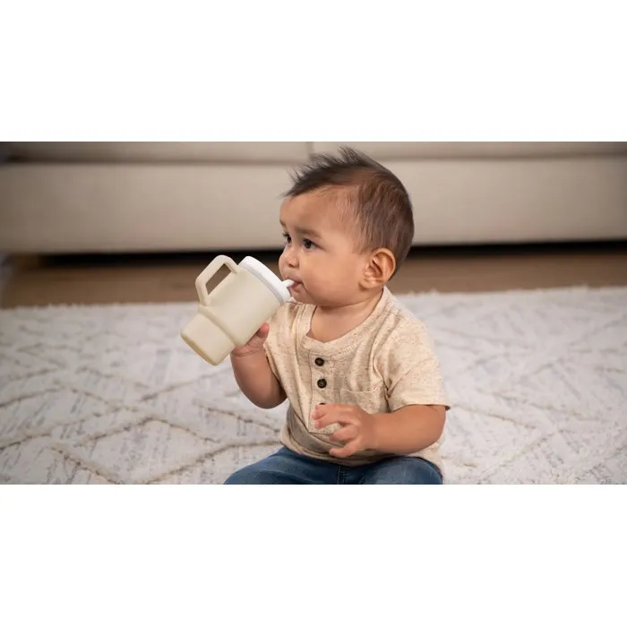Infantino Taza de silicona para bebé, 255 ml, color arena, INF0773554080322