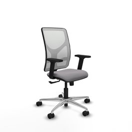 PIQUERAS Y CRESPO Silla de oficina Motilla con mecanismo Sincro, Gris y Blanco