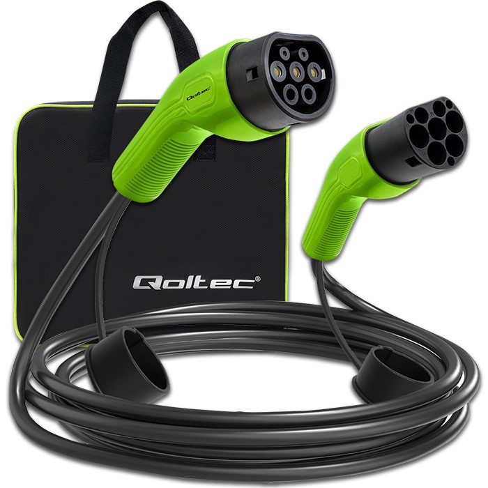 Qoltec Cable de Carga EV Tipo 2 22kW 32A 5m