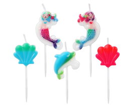 Set 5 Velas Sirenas Del Mar Decoración