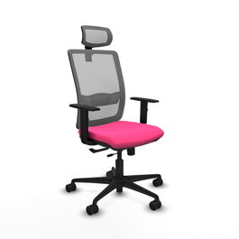 PIQUERAS Y CRESPO Silla de oficina Haches Rosa y Gris