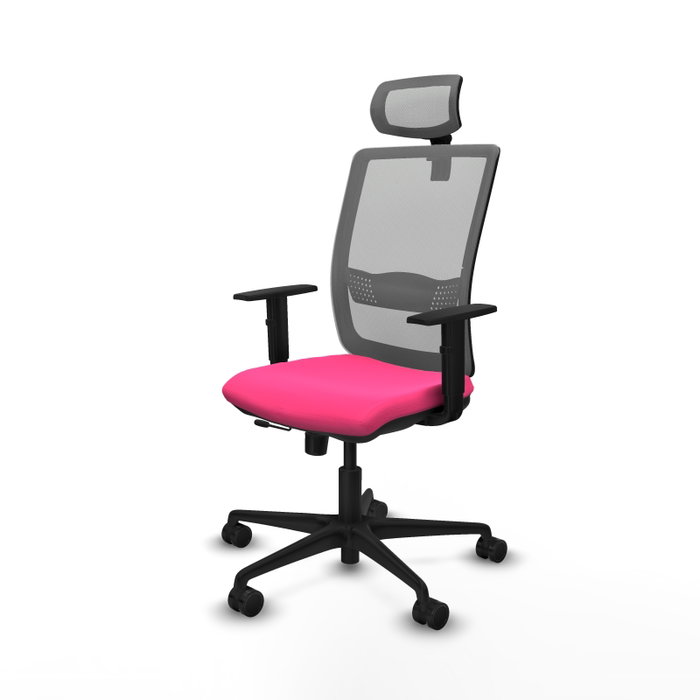 PIQUERAS Y CRESPO Silla de oficina Haches Rosa y Gris