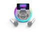iDance Altavoz karaoke circular con luces disco y 2 micrófonos inalámbricos