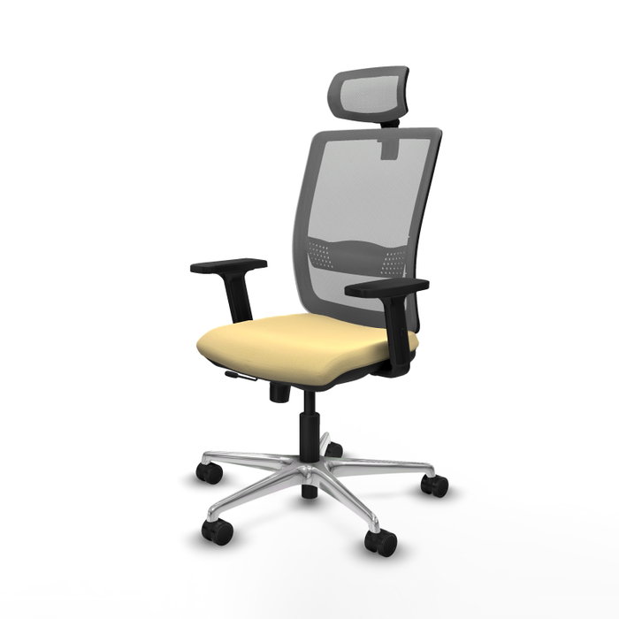 PIQUERAS Y CRESPO Silla de oficina Haches con mecanismo Sincro/Traslack Crema y Gris