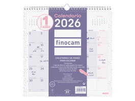 Finocam Calendario De Pared Mv Chic Morado 30x30 cm Anual Para Escribir 2026
