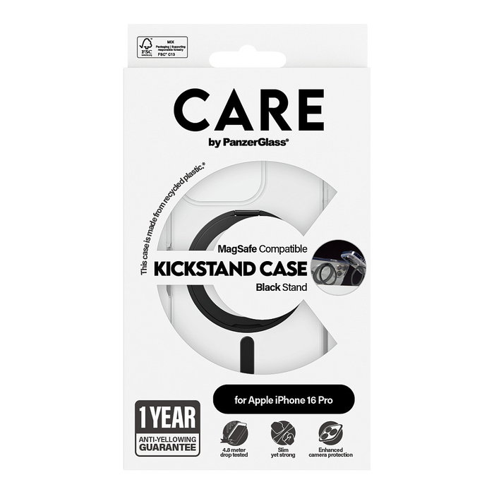 Care CARE by PanzerGlass Feature Case Transparente / Negro MagSafe para iPhone 16 Pro