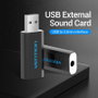 Vention Tarjeta de Sonido VAB-S15-B USB Macho a Jack 3.5 mm Hembra