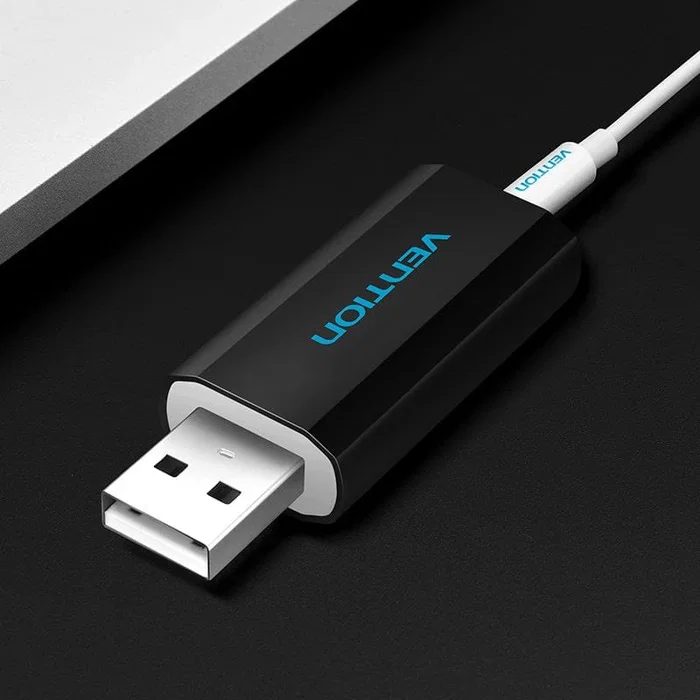 Vention Tarjeta de Sonido VAB-S15-B USB Macho a Jack 3.5 mm Hembra